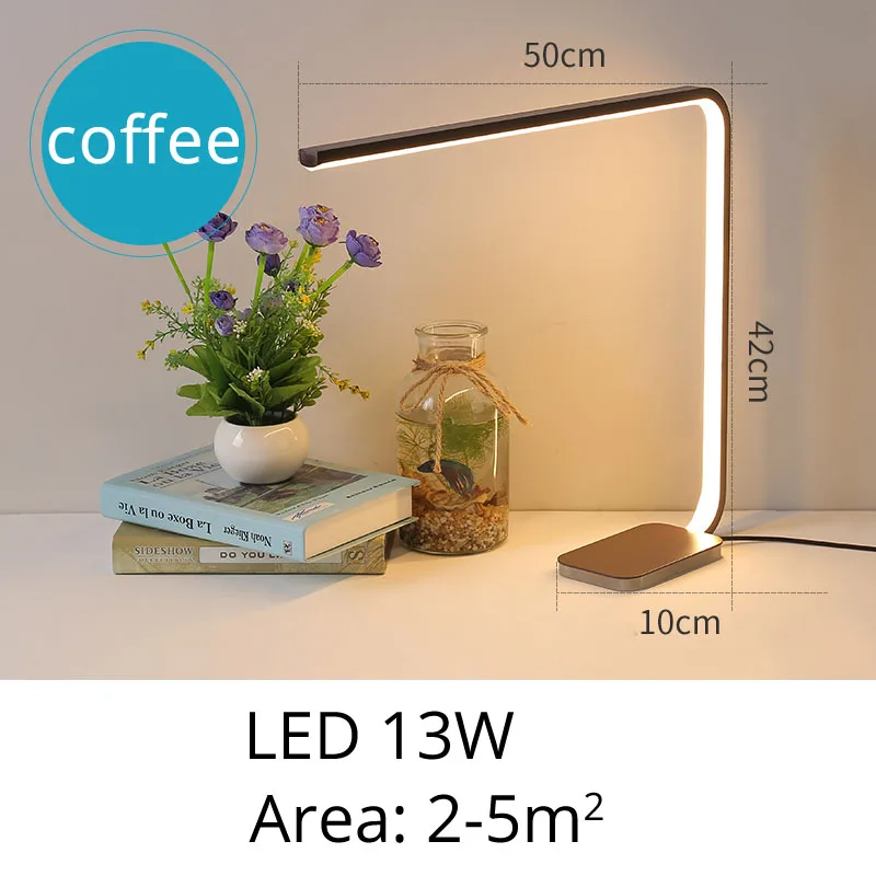 coffee table light Современный 13 Вт 20 Вт Светодиодный настольный светильник для спальни, для чтения, для дома, настольный светильник, прикроватный, модный светильник, для исследования, для защиты глаз, вилка США/ЕС - Цвет абажура: coffee table light
