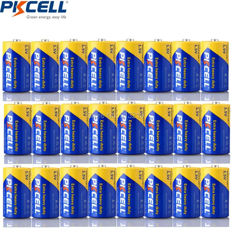 24 x PKCELL D UM1 R20 R20P 1 5 V цинковые Углеродные батареи одноразовая батарея|batteries