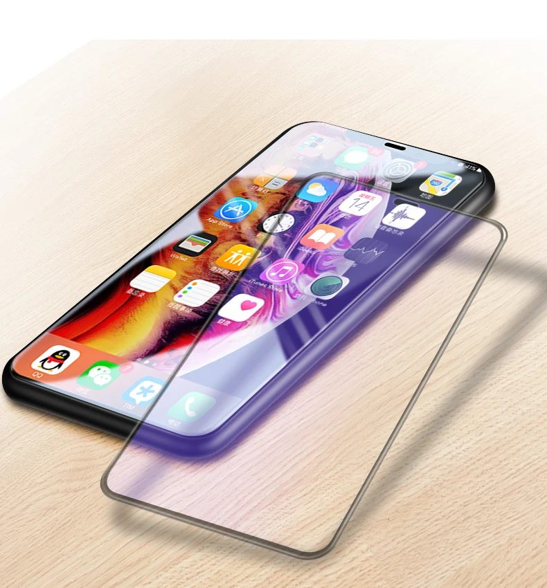 Новинка 9D закаленное стекло полное покрытие для iPhone X XS Max XR защита экрана анти Blu