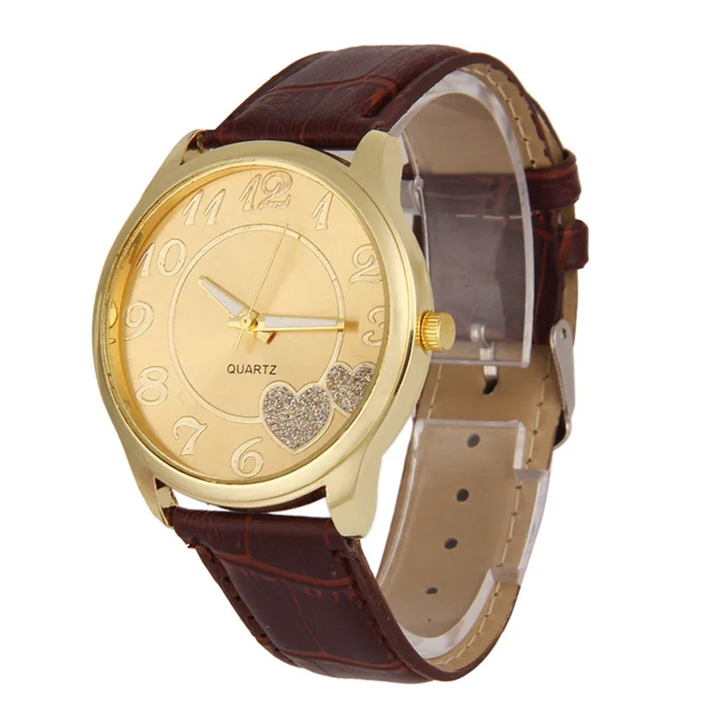 2017 Роскошные модные женские часы кварцевые с кожаным ремешком аналоговые