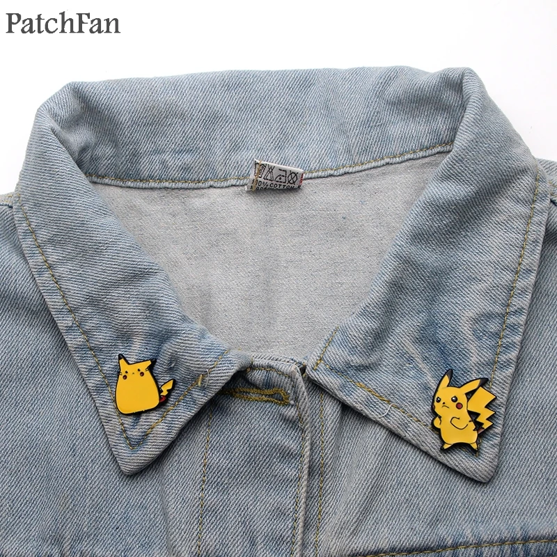 Patchfan Pocket monster с изображением персонажей из мультфильмов «Пикачу»; цинка для галстука броши для рюкзака, одежды для Кепка для мужчин и женщин, Декоративные значки медали A1594