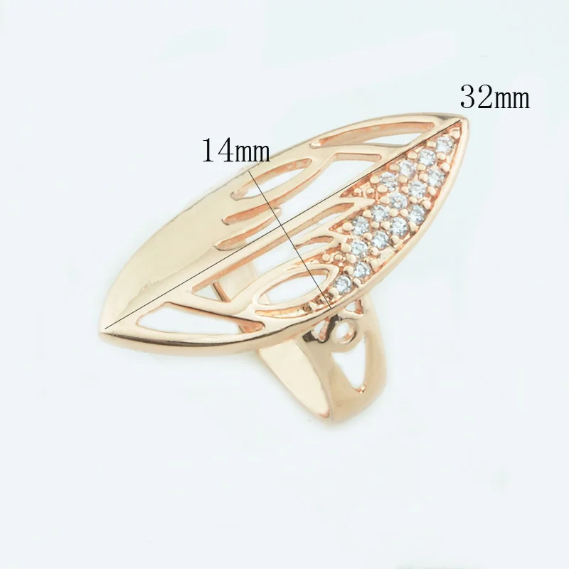 Женские преувеличенные кольца FJ большие из розового золота 585 пробы с