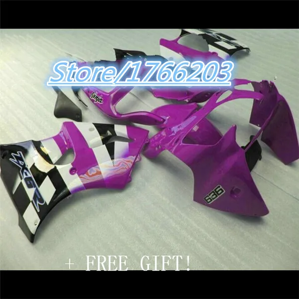 

Injection High grade black purple fairing aftermarket kit for Kawasaki Ninja ZX6R 00-02 ZX-6R fairings set 2000 2001 2002 Ning
