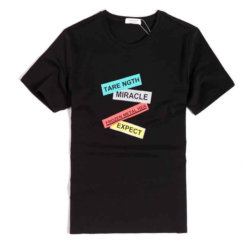 2017 новые черные буквы печатным рисунком мужские хлопок футболка с принтом