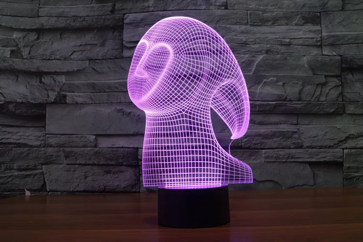 Призрак 3D USB Led ночник 7 цветов меняющая Рождественское настроение лампа