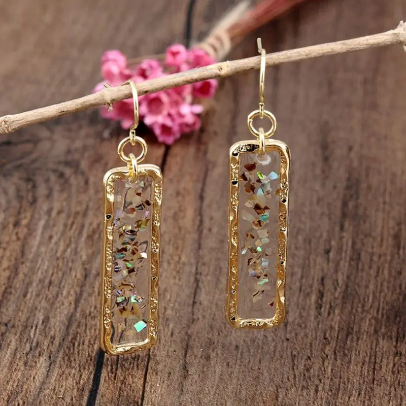 1 пара модные женские Ретро темпераментные серьги Кристальный гравий