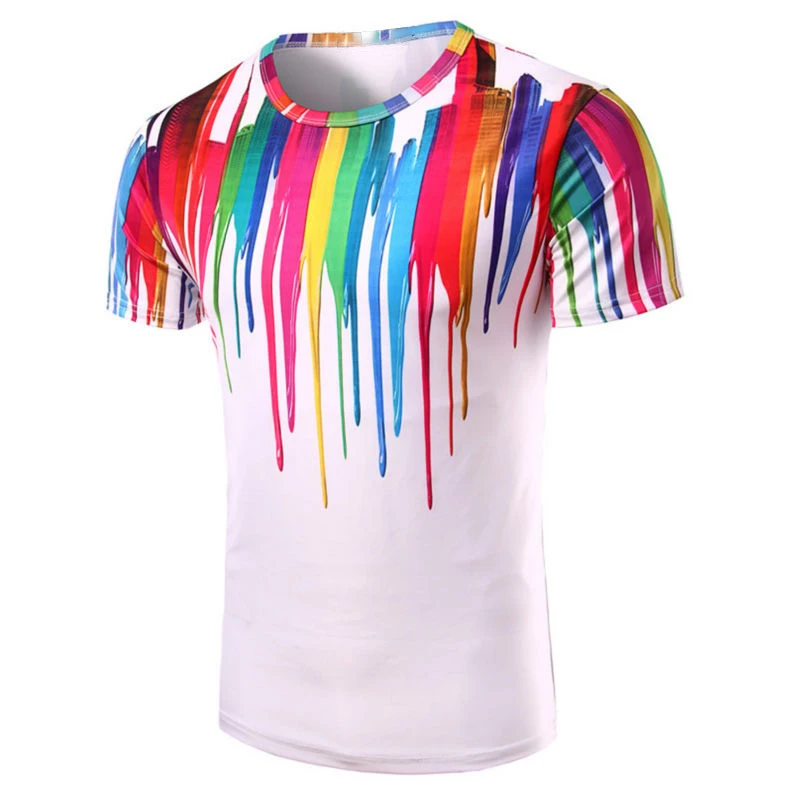 Новинка модные футболки CJLM с 3D рисунком Мужская красочная футболка графическим