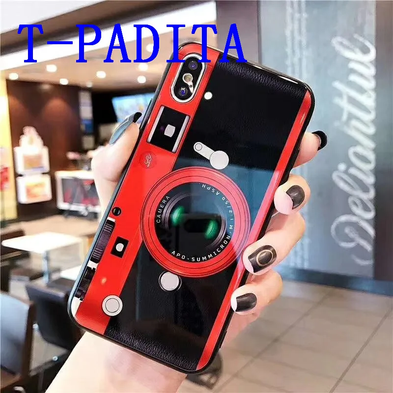 Camera model tempered glass case with Fashion Grip Stand Holder for vivo x9/x20/x21/x21/y66/y67/y75 PU and PC Cover T-PADITA OEM | Мобильные