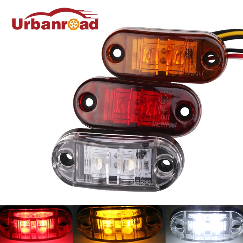Urbanroad 10 шт./лот белый 12 В 24 светодиодные боковые габаритные огни для прицепов