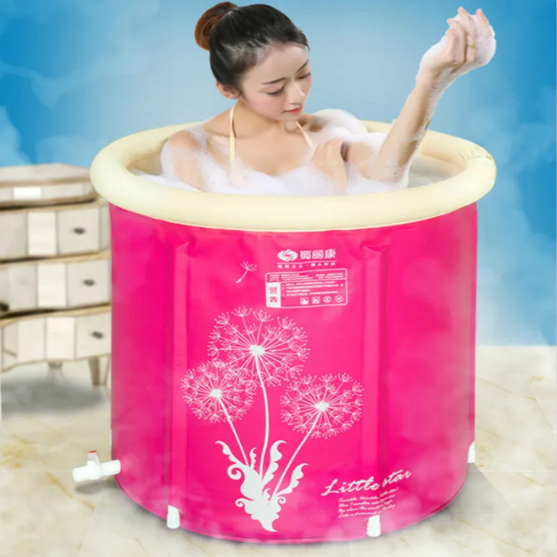 Korean Style Insulation Bath barrel Adult Household Folding Bracket Plastic Bathtub Full Body Thickening Heat Preservation | Дом и сад