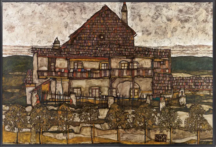 Цвет: желтый Egon Schiele абстрактная ретро картина маслом желтый город холст художественный Принт плакат картина украшение стены дома фрески/Художественная печать - Цвет: Цвет: желтый