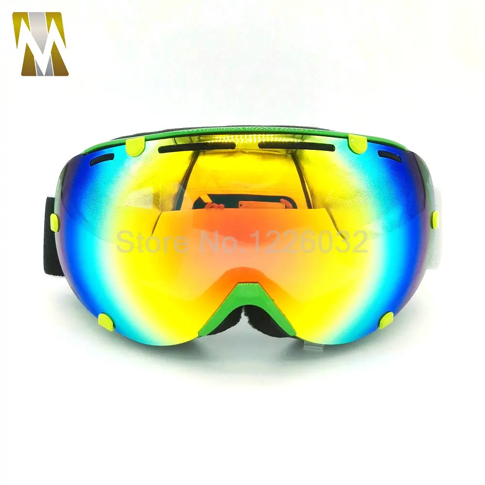 Green Frame Color Лыжные очки 5 цветов лыжные очки ветрозащитные очки antiparras motocross lunette de ski homme gafas сноуборд gafas - Цвет: Green Frame Color