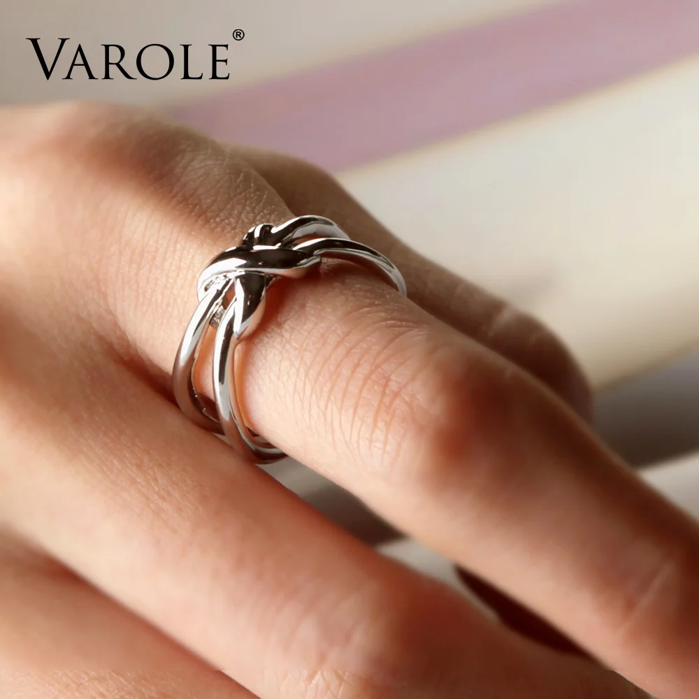 VAROLE, двойная линия, Завязывающиеся кольца для женщин, трендовые кольца, персонализированные подарки, уникальный дизайн, модные ювелирные изделия, Anel Feminino