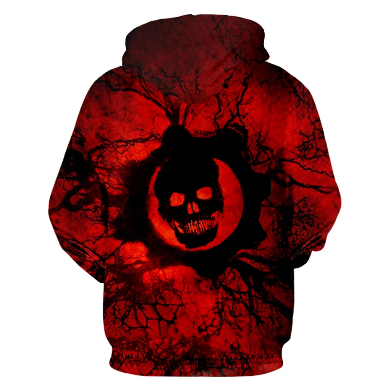 

UJWI Pullover Male Hot Loose Long 3D Hoody Print Red horror skull Streetwear Plus Size 5XL Garment Man Autumn Hoodies Sweatshirt