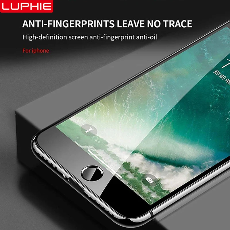 LUPHIE 6D полное клеевое Покрытие Закаленное стекло для iPhone X XS Max XR Защита экрана 8 7 6S 6