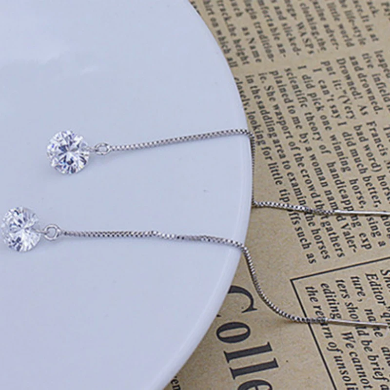 1 пара женщин Элегантный Круглый кристаллический горный хрусталь капли воды