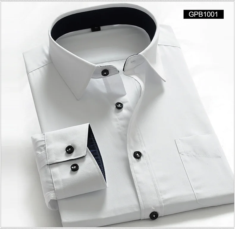 Мужская деловая рубашка белая и серая однотонная с воротником на пуговицах