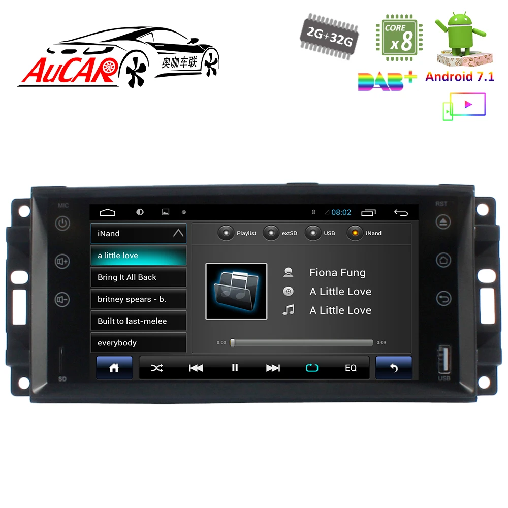 Автомобильный DVD-плеер 7 дюймов Android 1 GPS-навигация для Jeep Universal 2007 - 2012 HD Bluetooth радио