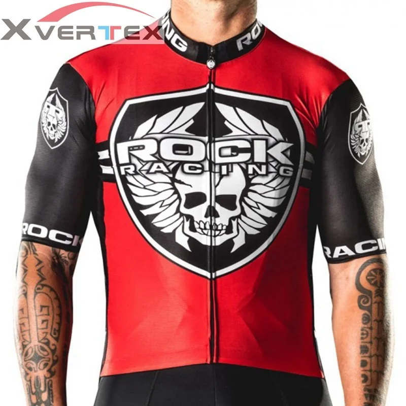 Roack racing красный черный Велоспорт Топы для мужчин 2018 Pro team Vélo летние дышащие с