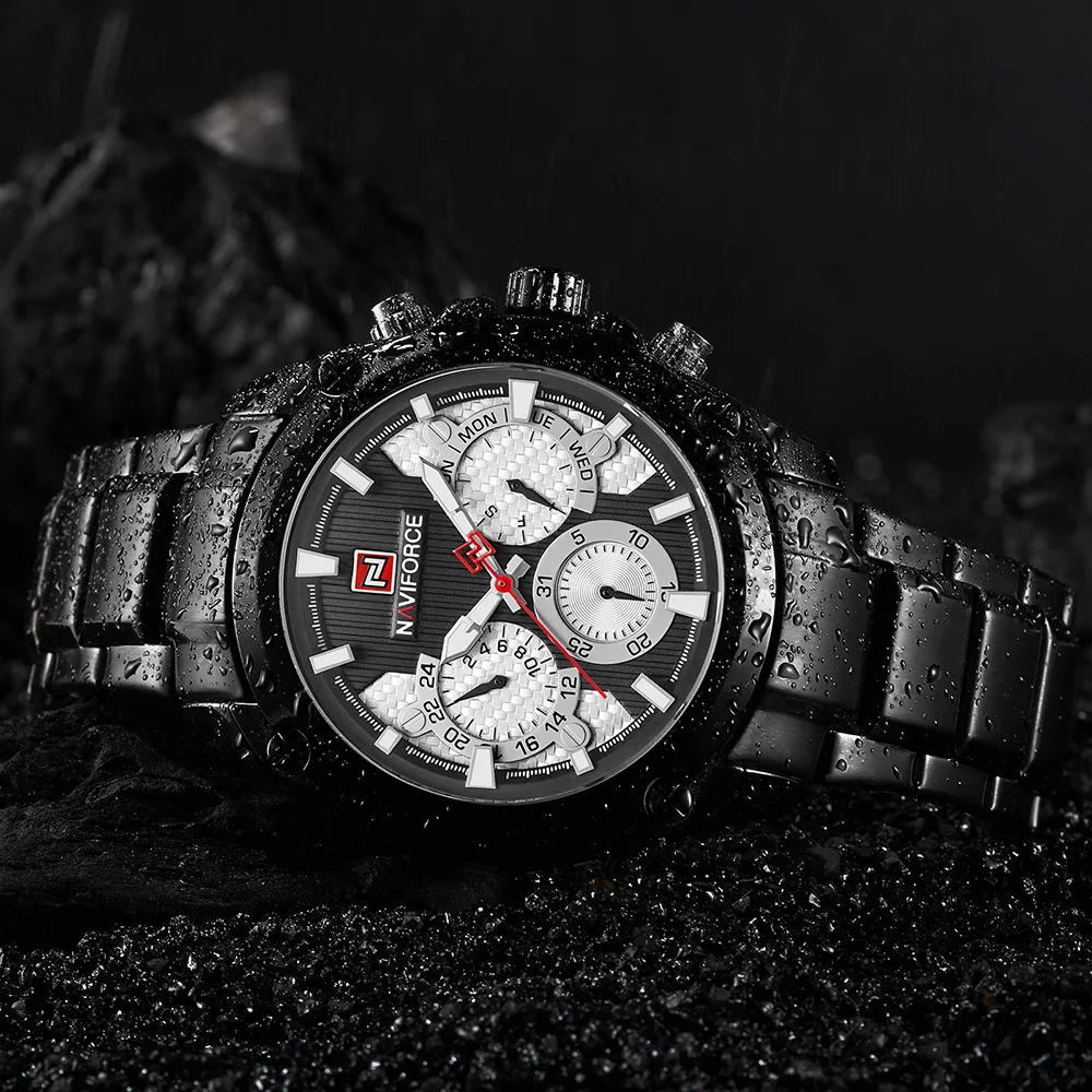 Топ люксовый бренд NAVIFORCE синие золотые часы мужские модные спортивные кварцевые мужские s часы полностью стальные водонепроницаемые часы Relogio Masculino