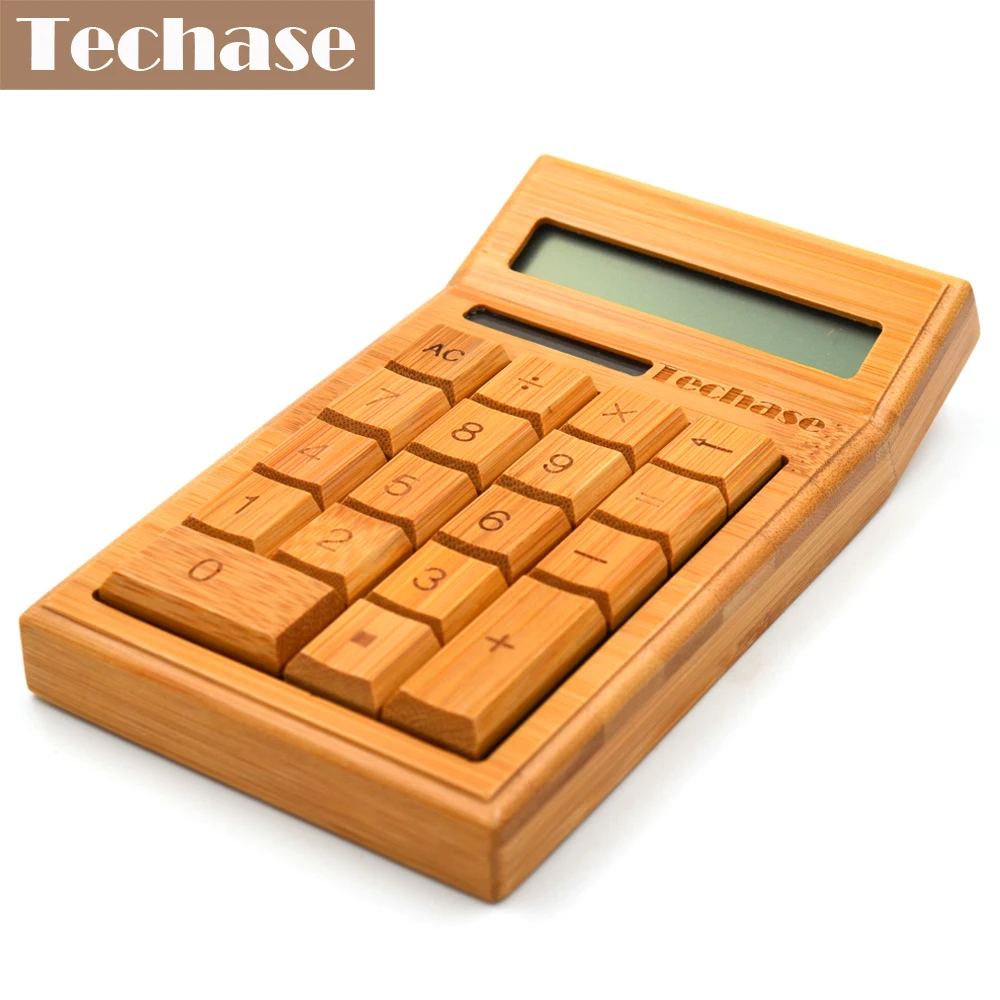Techase CS19 Calculadora бамбуковый солнечный калькулятор деревянный научный 12 бит 18 клавиш