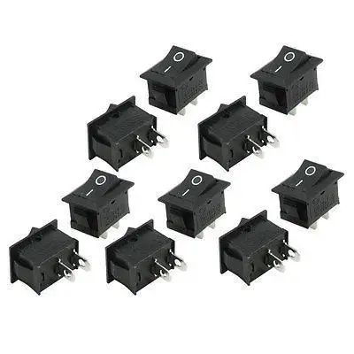 10 шт. AC 250 В 6A 2 Pin ВКЛ ВЫКЛ I/O позиции SPST Snap in перекидной клавишный