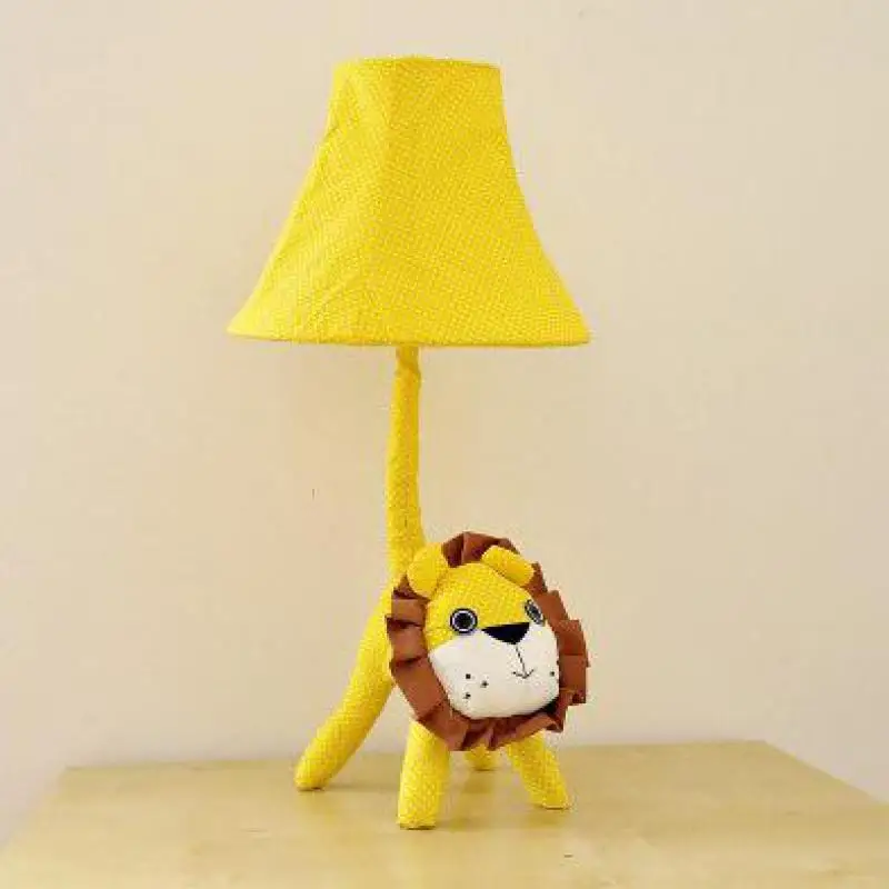 Мультяшная Милая тканевая Напольная Лампа E27 с диммером льва и пультом