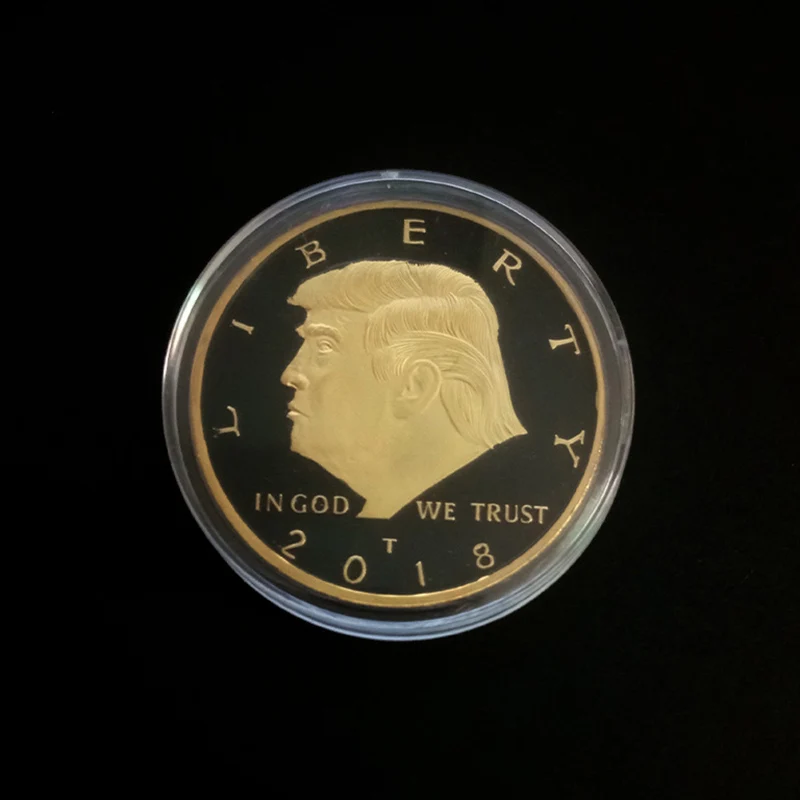 Американская двойная позолоченная монета Дональда Трампа 40 мм США президент