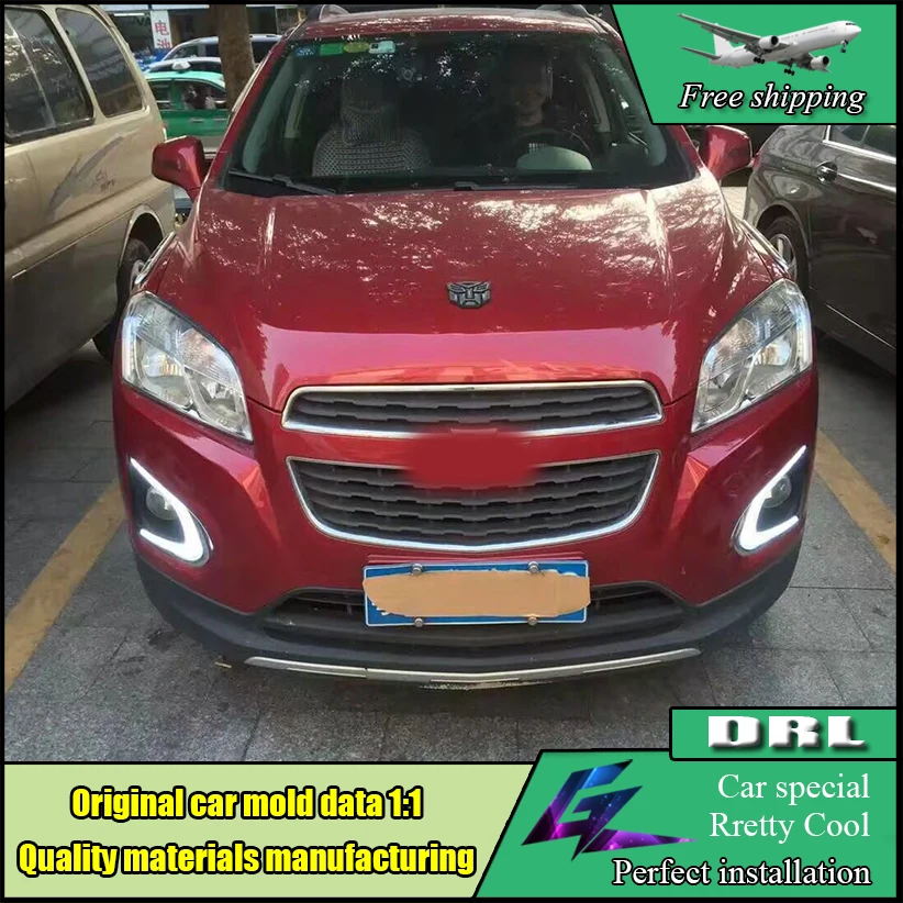 Car-styling DRL For Chevrolet TRAX Chevy 2014 2015 2016 Daytime Running Lights With Yellow Turn Signal 12V Day light | Автомобили и