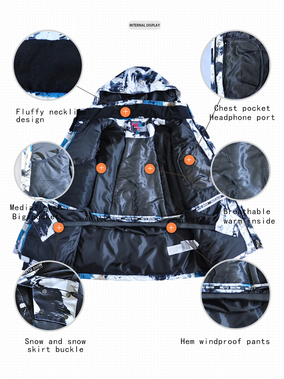 Зимняя Лыжная куртка Мужская спортивная мужская одежда водонепроницаемое