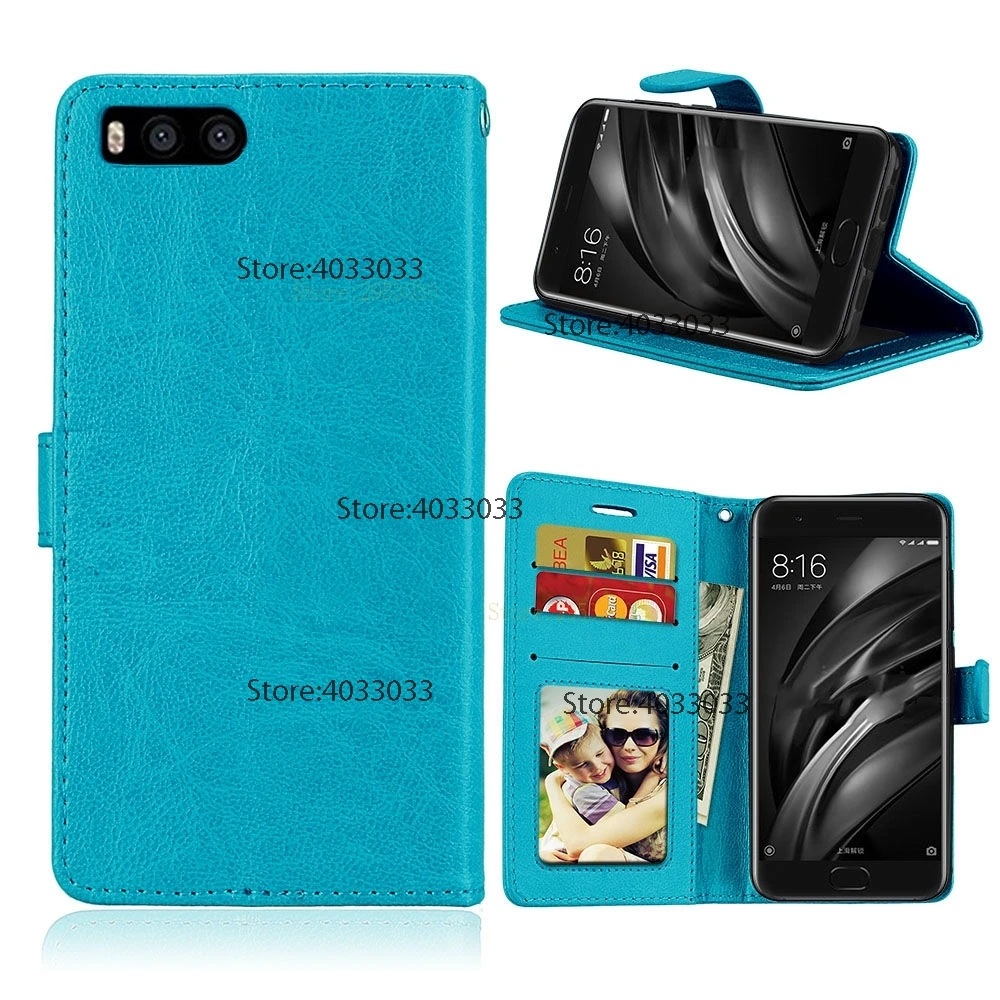 Flip Case for Xiaomi Mi 6 Mi6 6Mi Phone Leather Cover M6 M 6M Wallet Silicone Cases With Card Pocket Bag | Мобильные телефоны и