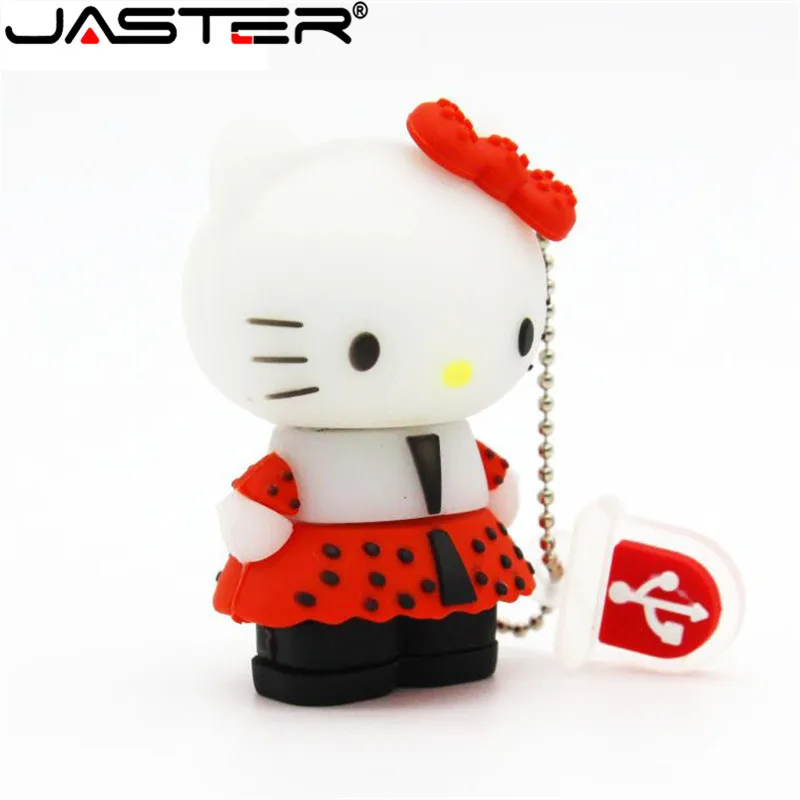 JASTER милый hello kitty Usb флеш-накопитель, флеш-накопитель, 4 ГБ, 8 ГБ, 16 ГБ, 32 ГБ, 64 ГБ, мультяшный U диск, флеш-карта, карта памяти, подарок