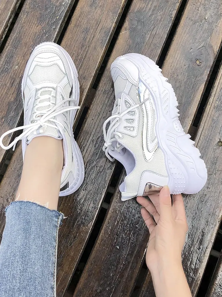 Mhysa Women Sneakers Fashion Casual Shoes Woman Comfortable Breathable Mesh Flats Female Platform vulcanized shoes T1092