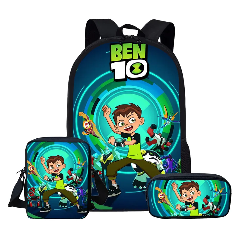 As Picture Тикин Повседневный школьный рюкзак Ben 10 для игр Детский Школьный набор для мальчиков и девочек большой вместительный Ранец детский рюкзак Mochila Escolar - Цвет: As Picture