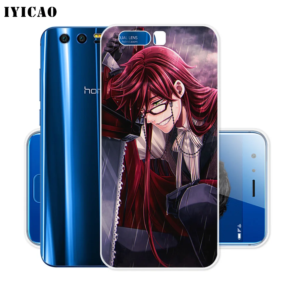 IYICAO Черный Дворецкий Мягкий силиконовый чехол Grell Sutcliff для Huawei Y9 Y7 Y6 Prime 2018 Honor 8C 8X 8