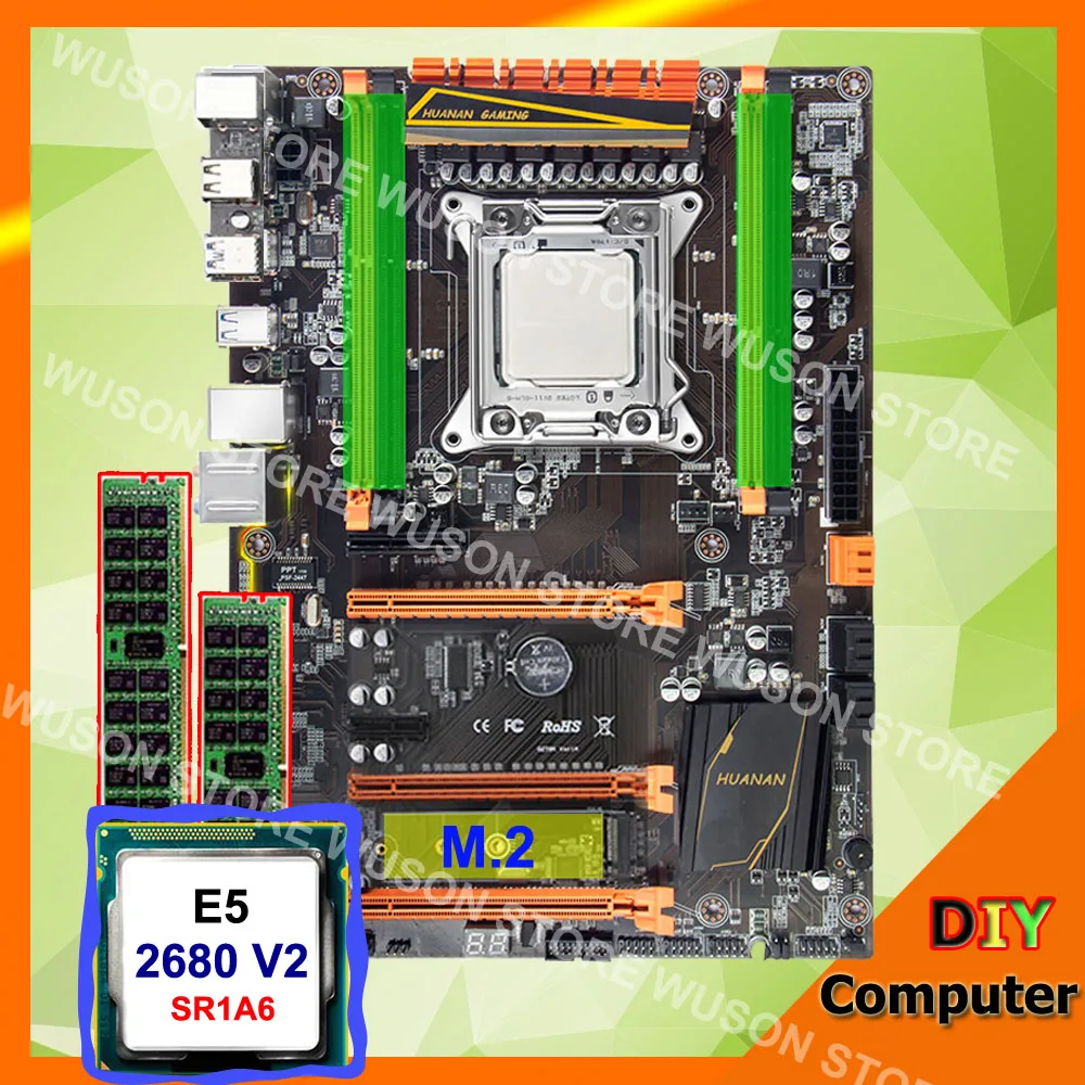 Комплект материнской платы HUANANZHI deluxe X79 LGA2011 материнская плата с процессором M.2