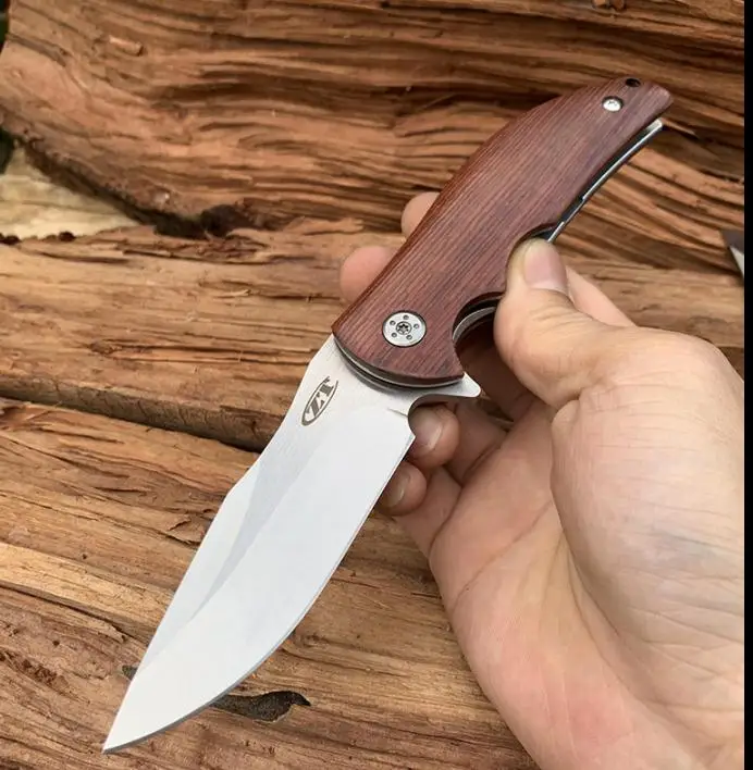 red handle EDC защита персональный Тактический 440C складной нож Черный Палисандр Ручка Открытый Отдых Охота выживания карманный инструмент - Цвет: red handle