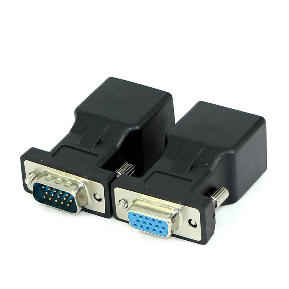 Сетевой удлинитель VGA Malloom со штекером и гнездом на LAN RJ45 CAT5 CAT6 20 м новинка 2018 1 пара