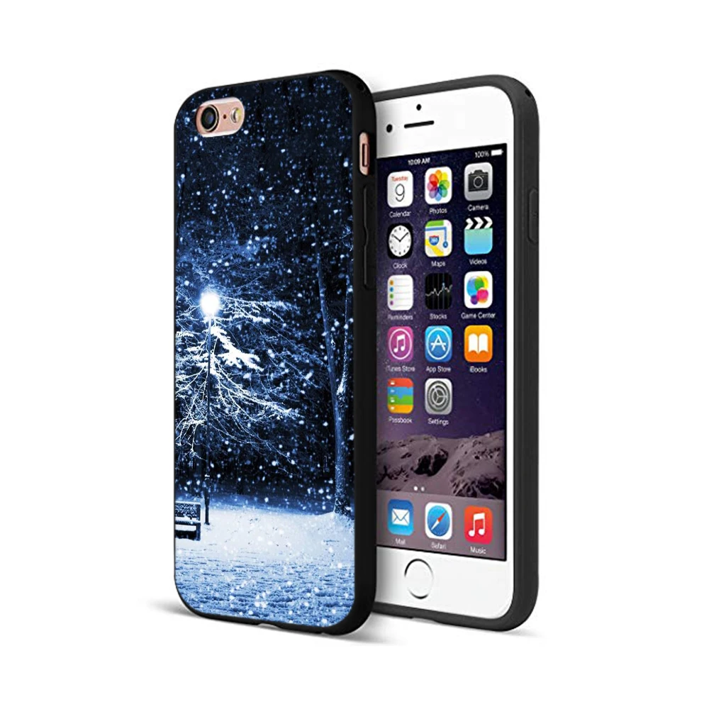 12159 Черный чехол ТПУ для iphone 5 5s se 6 6s 7 8 plus x 10 чехол силиконовый чехол для iphone XR XS 11 pro MAX пейзаж зимний светильник снег - Цвет: 12159
