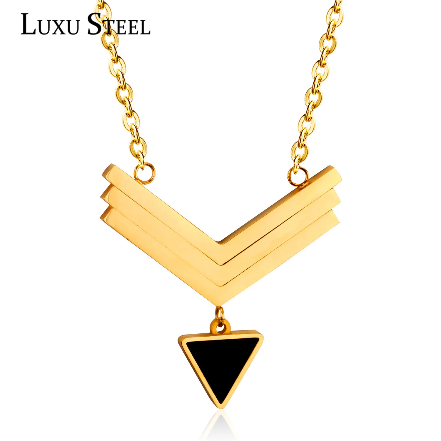 LUXUSTEEL массивные ювелирные изделия треугольные подвески ожерелья из нержавеющей