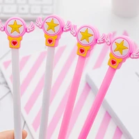 36pcs wholesale girl heart star magic wand shape black pen creative student for school writing pens sign stationery supplies