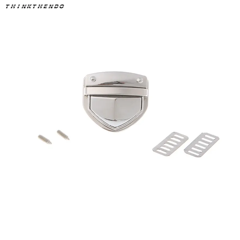 silver Замок для сумки металлическая застежка поворотный замок для DIY сумки Сумка кошелек фурнитура Аксессуары - Цвет: silver