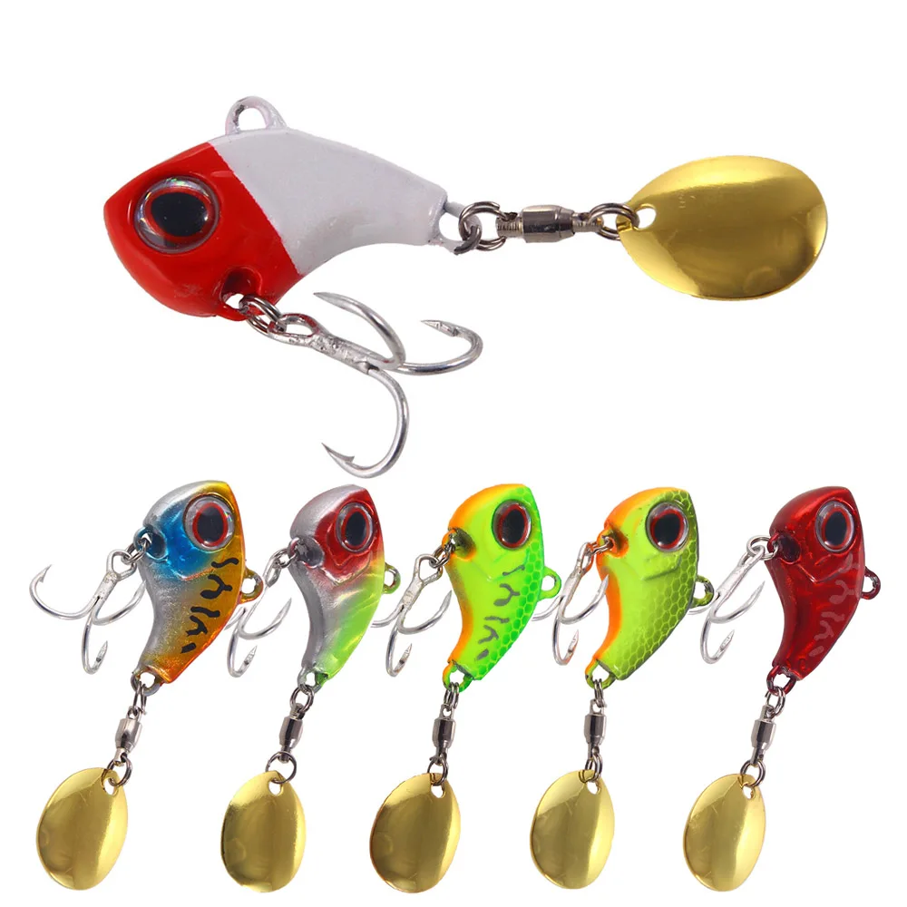 

YUZI New Metal Mini VIB With Spoon Fishing Lure 9g/13g/16g/22g Fishing Tackle Pin Crankbait Vibration Spinner Sinking Bait