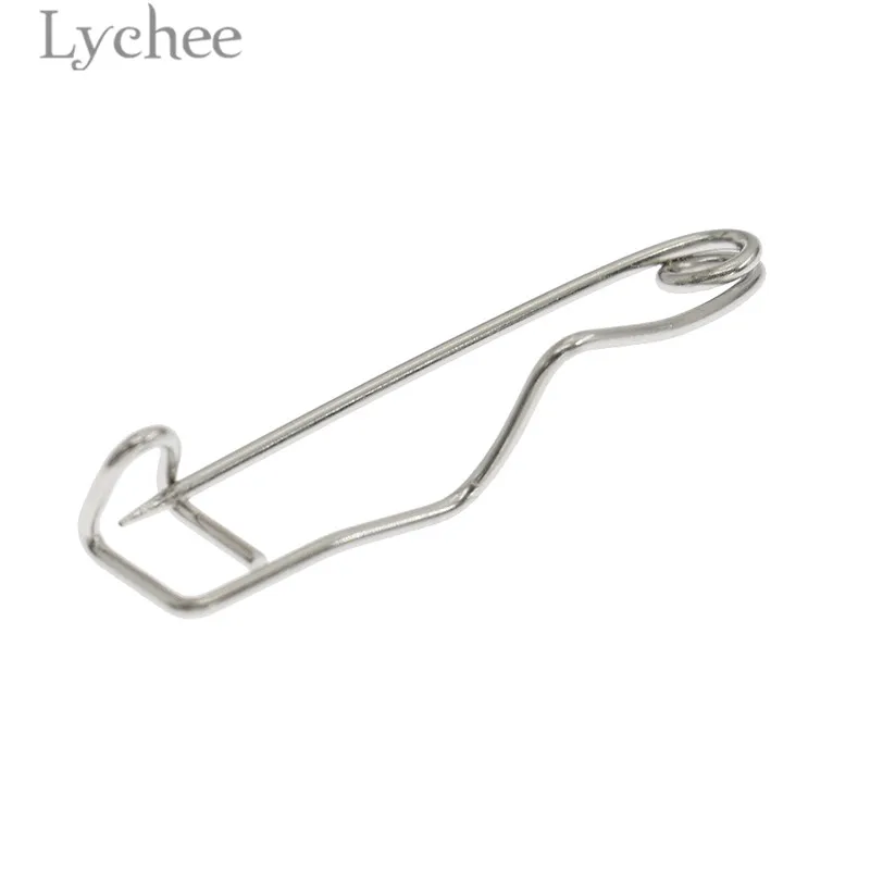 Lychee Life 100 шт. 16 мм/19 мм/22 мм/26 мм/32 мм S изогнутые защитные булавки серебристого