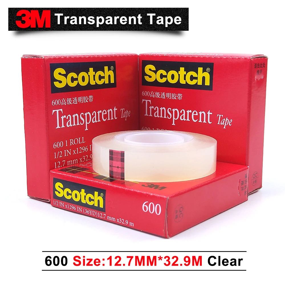 Фото 3M 600 scotch transparent gummed paper single sided tape 12.7mm*32.9M 50pcs/lot we can offer you other size and item №3