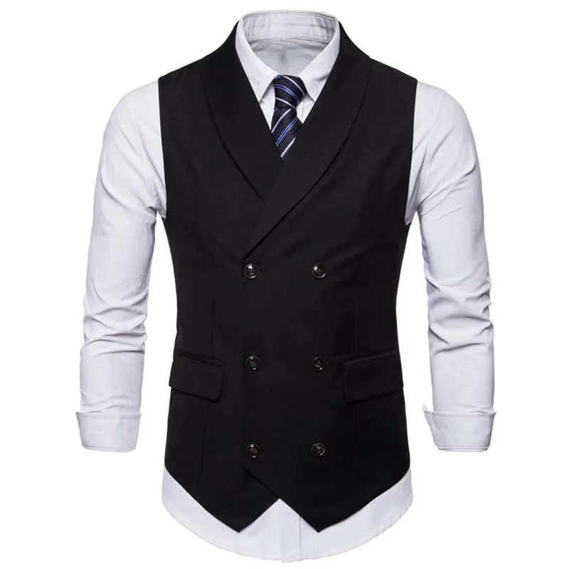 Деловой мужской деловой костюм костюмные жилеты Slim Fit Мужская жилетка для