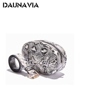 Поясная Сумка женская с круглым ремнем под змеиную кожу, роскошная брендовая нагрудная Сумочка, модный поясной кошелек, забавные