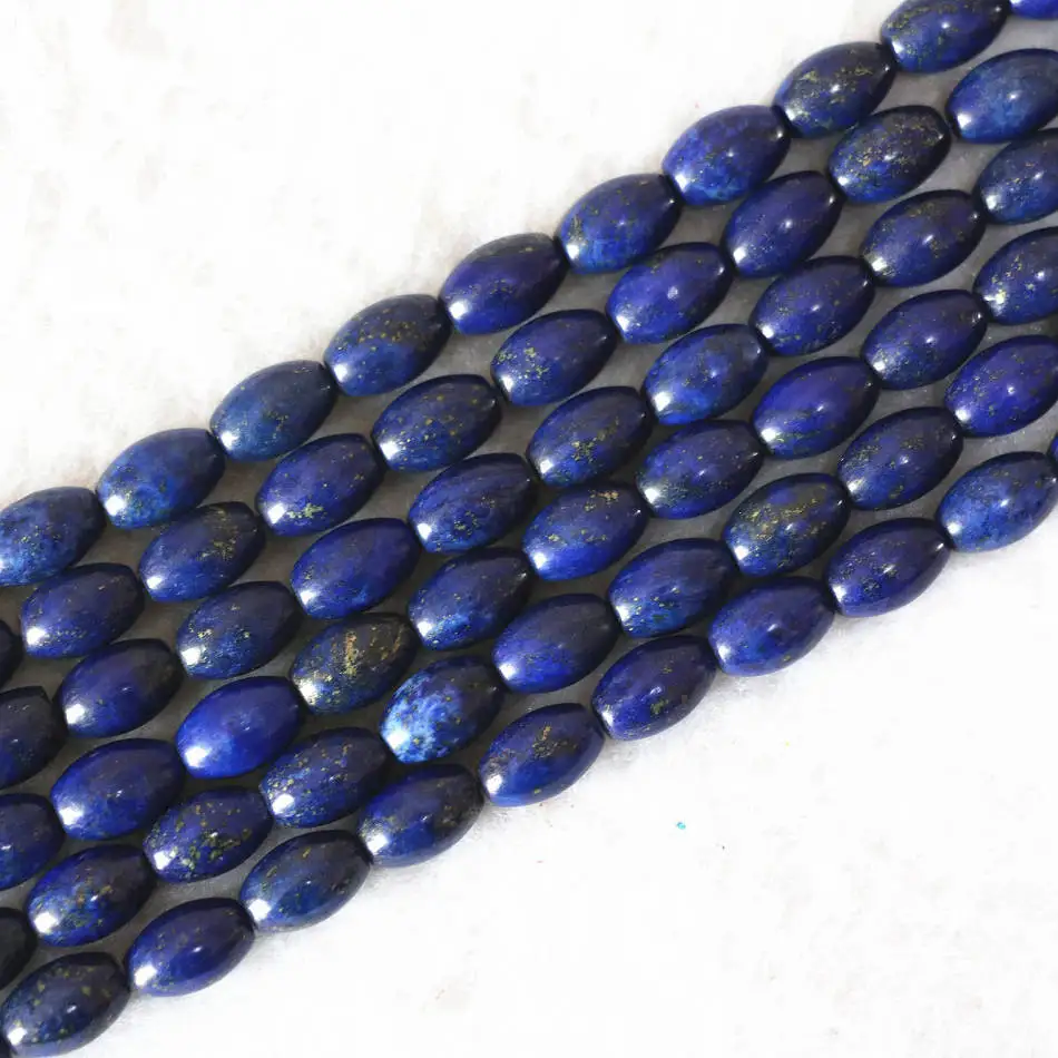 

Natural Lapis lazuli stone 8x12mm hot rice barrel shape loose beads diy wholesale price elegant women jewelry making 15inch B602