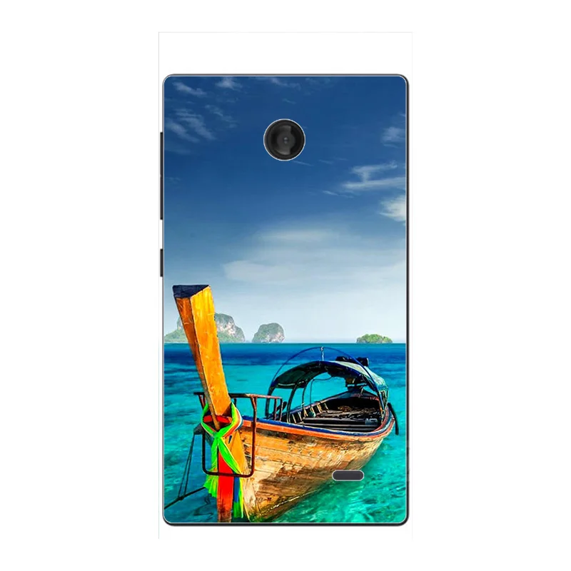 Модный чехол с мультяшным принтом для Nokia X Dual SIM A110 RM-980, чехол для телефона с изображением кота, пейзажа, задняя крышка