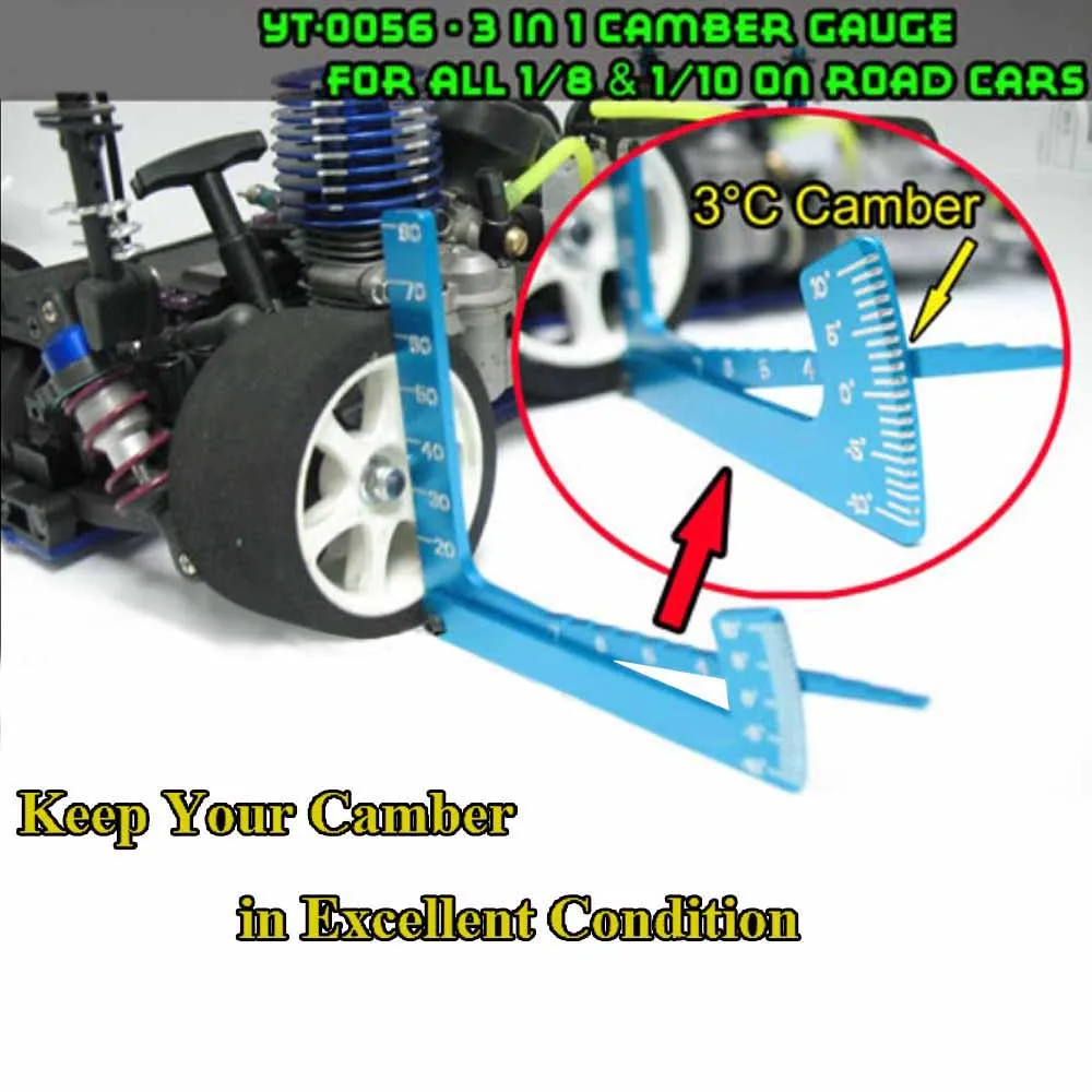 10pcs 3 in 1 Camber Gauge Metal Set Up Tool chassis Suspension Wheel Ride Height YT-0056 1/8 1/10 RC Road Car | Игрушки и хобби